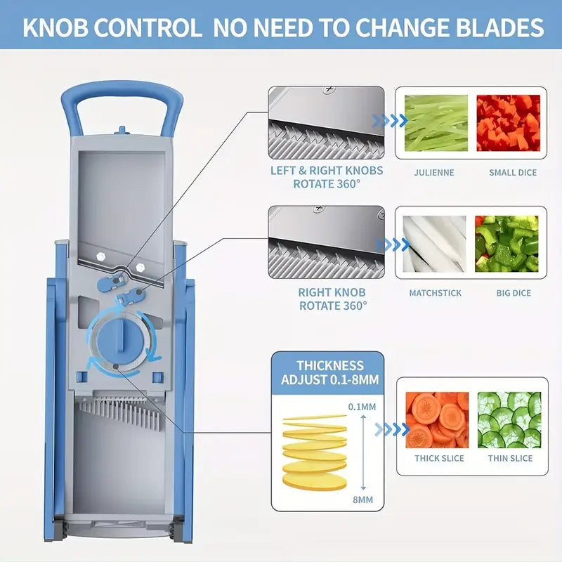 All-in-one vegetable slicer mandolin: chop, slice, and dice in seconds