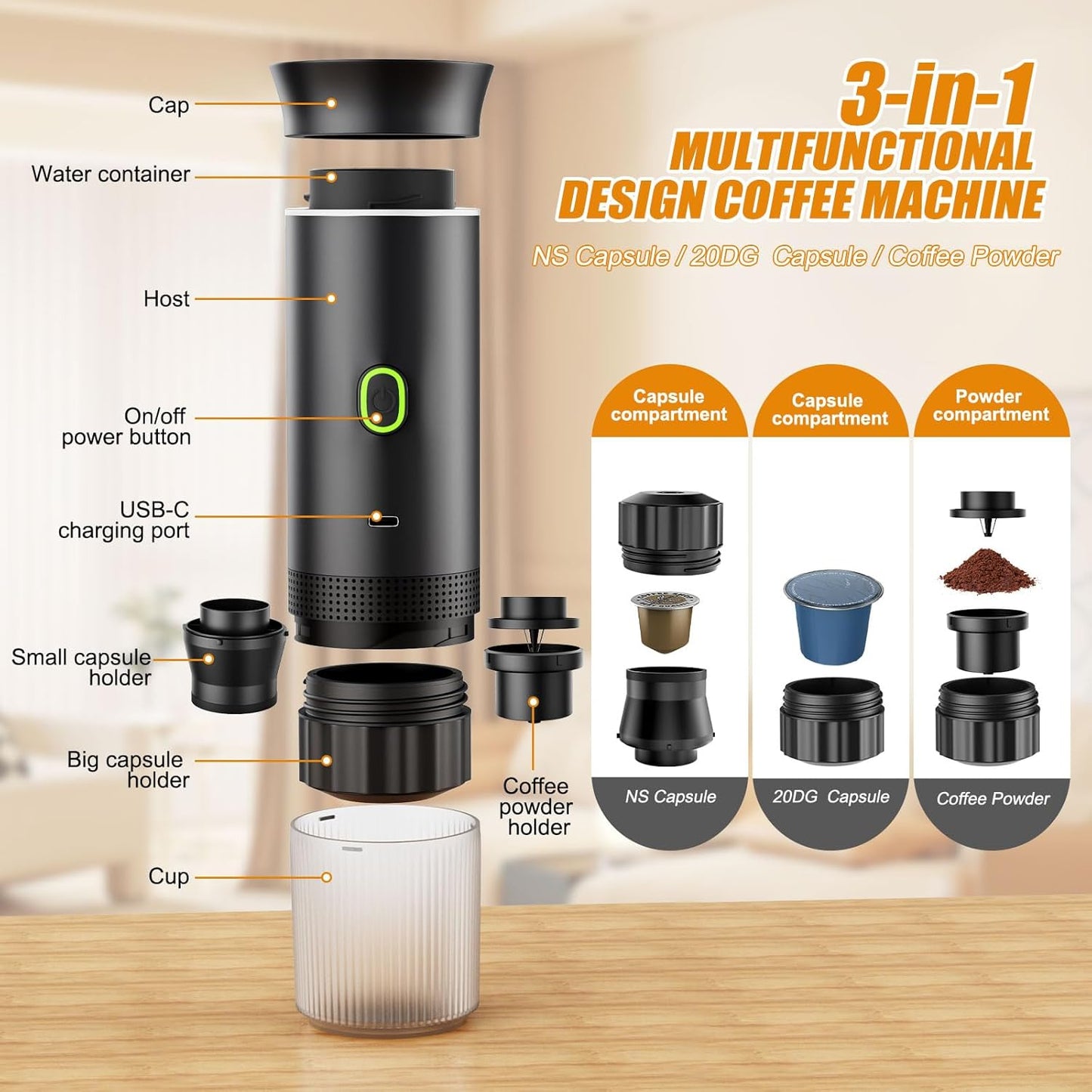 Portable Coffee Maker Heats Coffee