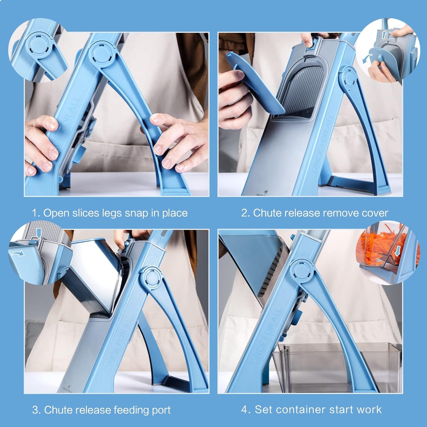 All-in-one vegetable slicer mandolin: chop, slice, and dice in seconds