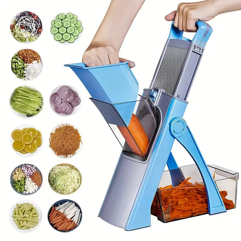 All-in-one vegetable slicer mandolin: chop, slice, and dice in seconds