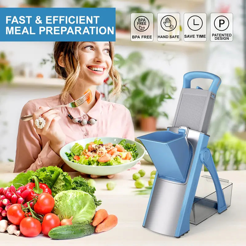 All-in-one vegetable slicer mandolin: chop, slice, and dice in seconds