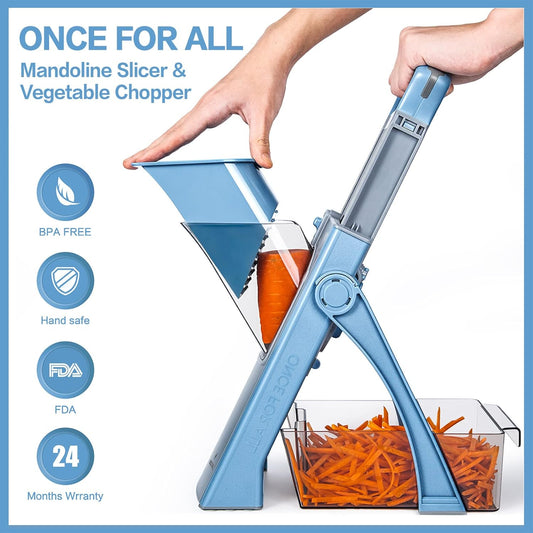 All-in-one vegetable slicer mandolin: chop, slice, and dice in seconds